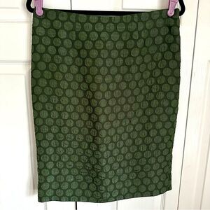 Anthropologie Maeve Doban Polka Dot Forest Emerald Green Skirt Sz 6 Office Siren